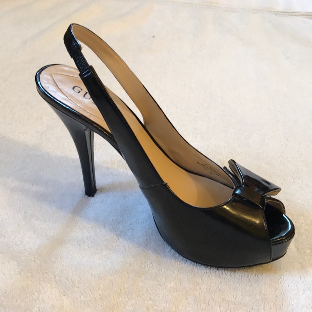 Guess Peep Toe Platform Heels - 8